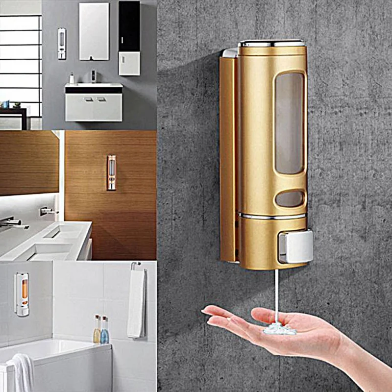 Single/double 500/1000ML Soap Dispenser Wall-Mount Shower Bath Shampoo Dispenser Bathroom Accessories Soap and Gel Dispenser 3