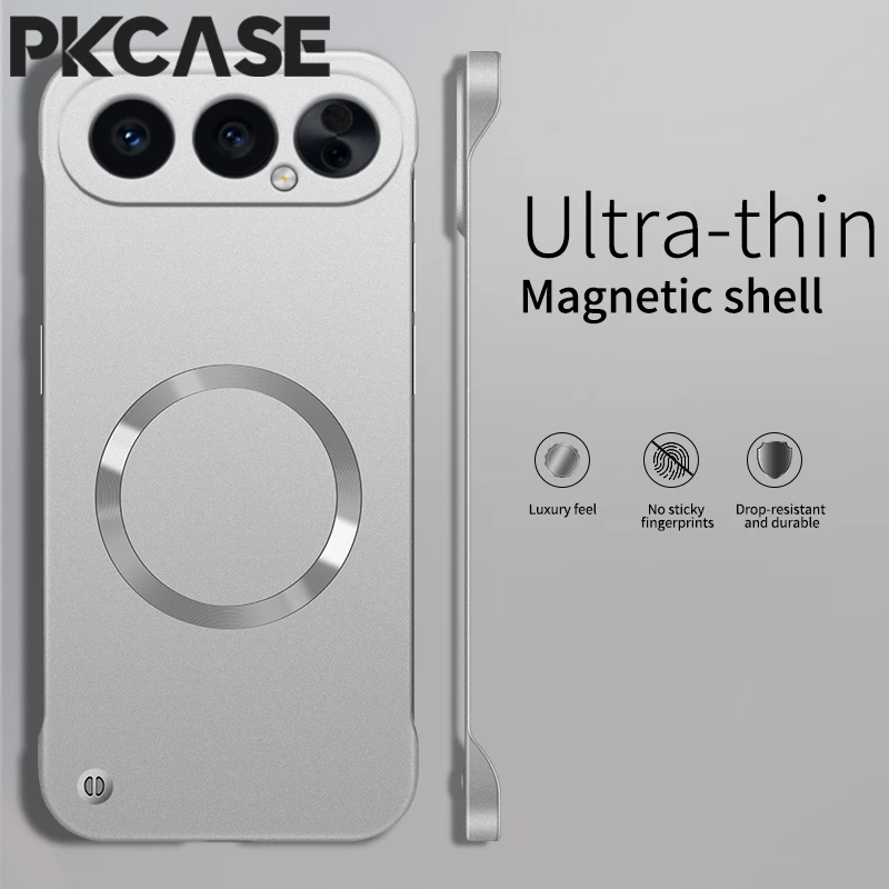 Enhanced Metal Magnetic Frameless Shockproof Wireless Charging Phone Case