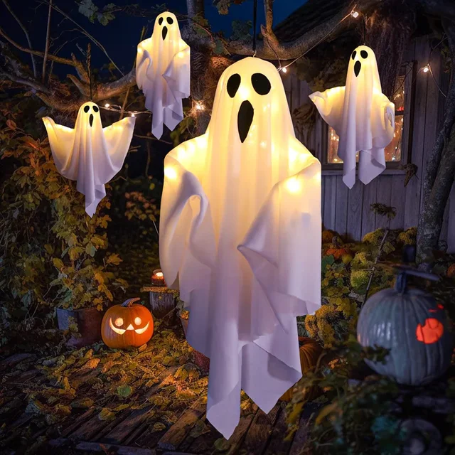 2024 LED Glow Ghost Halloween with Decor