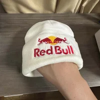Embroidered Red Bull Knitted hat Beanie Winter Hat Unisex Warm Cap for Men And Women Red Bull Unclimbed Urine Hat 1