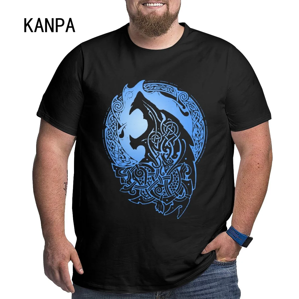 

Viking Wolf Men's Plus Size T Shirts for Big and Tall Man T-shirts Oversized Top Tees for Men Large Loose Tops Clothes