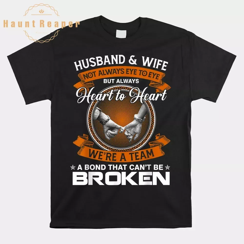 

Haunt Reaper Men T Shirt Husband And Wife Not Always Eye To Eye But Heart To Heart Shirt T-shirt Graphic Tops Breathable S-6XL