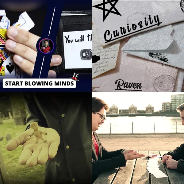 

5 Professional Mindreading&Card Routines，Curiosity by Raven，Haunted Voodoo Doll by Mark Traversoni ，Instinct by Ollie Mealing