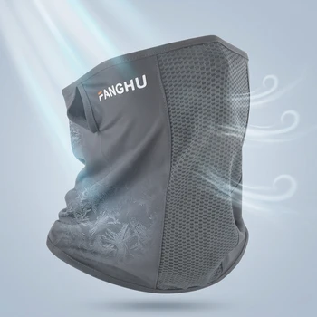 Maschere viso rinfrescanti in seta ghiacciata con protezione UV UPF50+ per ciclismo e escursioni all'aperto