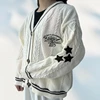Cute Warm Y2k Knitted ttpd Cardigan Women Oversized Star Embroidery Cardigans Long Sleeve Beige Women Holiday Cardigan 2