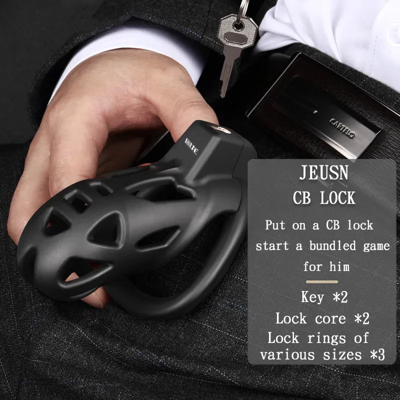 Male Chastity Cage Sissy Fetish Belt Invisible Chastity Lock Rings  
