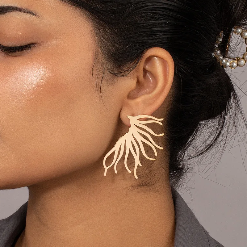 2023 귀걸이, 인기 판매 라지 윙 주얼리 수제 귀 주얼리 한국 비대칭 심플 패션 기하학 귀걸이