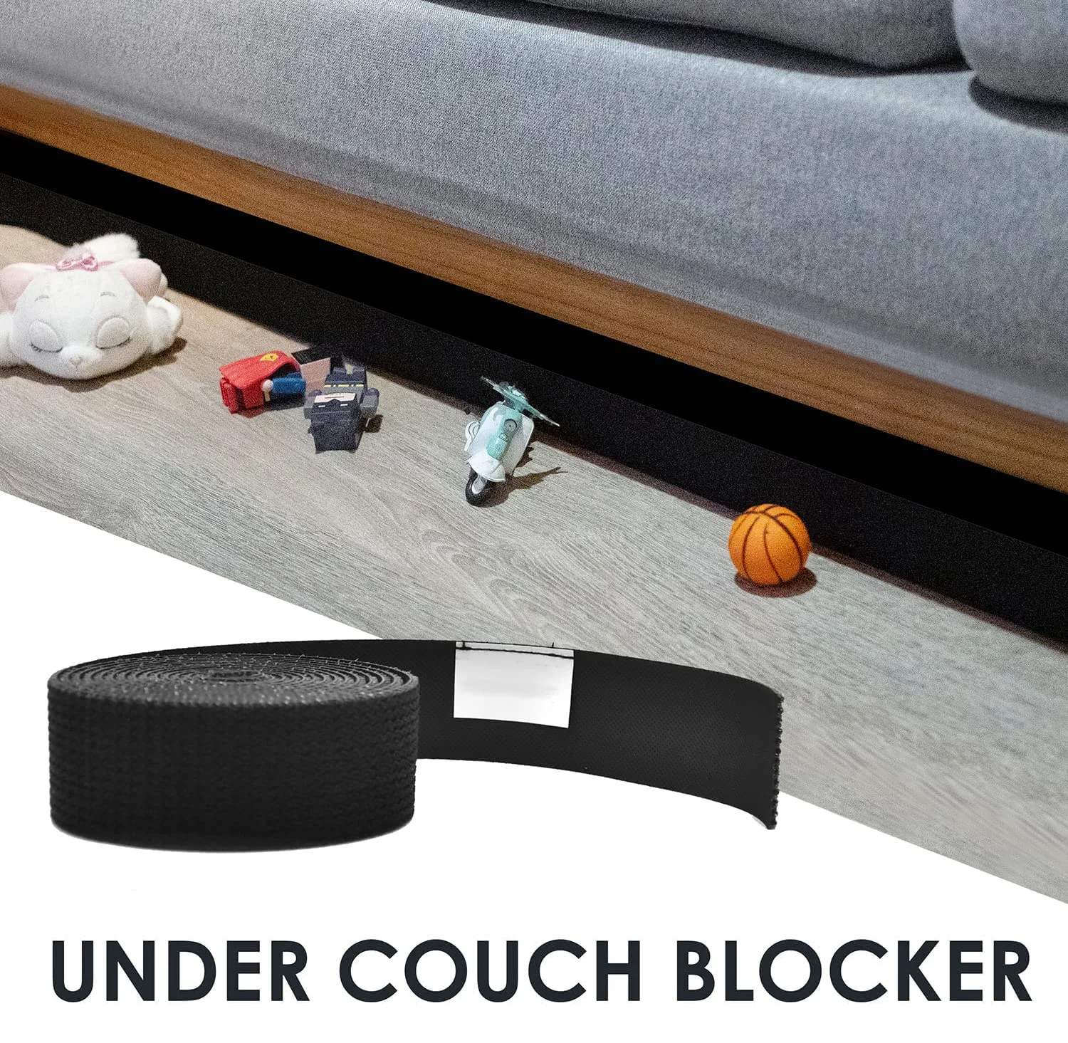 3/6M Sofa Toy Blocker,Adjustable Gap Bumper,Bumper Guard for Avoid Things  Sliding Under Couch Include Adhesive Strap