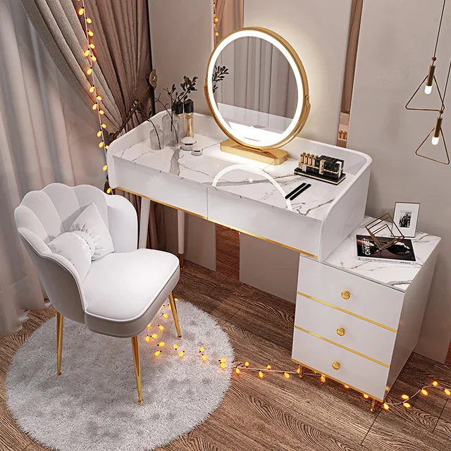 terugtrekken Voorspellen Bewonderenswaardig Licht Luxe Bureau En Kaptafel In Een Nordic Kaptafel Slaapkamer Moderne  Minimalistische Opbergkast Geïntegreerde Dressoir| | - AliExpress