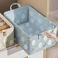 Storage Box Foldable Steel Framework Clothes Organizer with Handle for Underwear Socks Scarves Stackable Reusable Storage Case 1