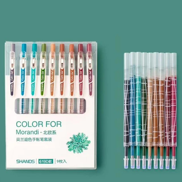 9 PCS Colored Gel Pens Set 0.5 mm Journaling Scrapbook Kawaii Ballpoint  Pens Stationery Retractable Pen Office Accessories - AliExpress