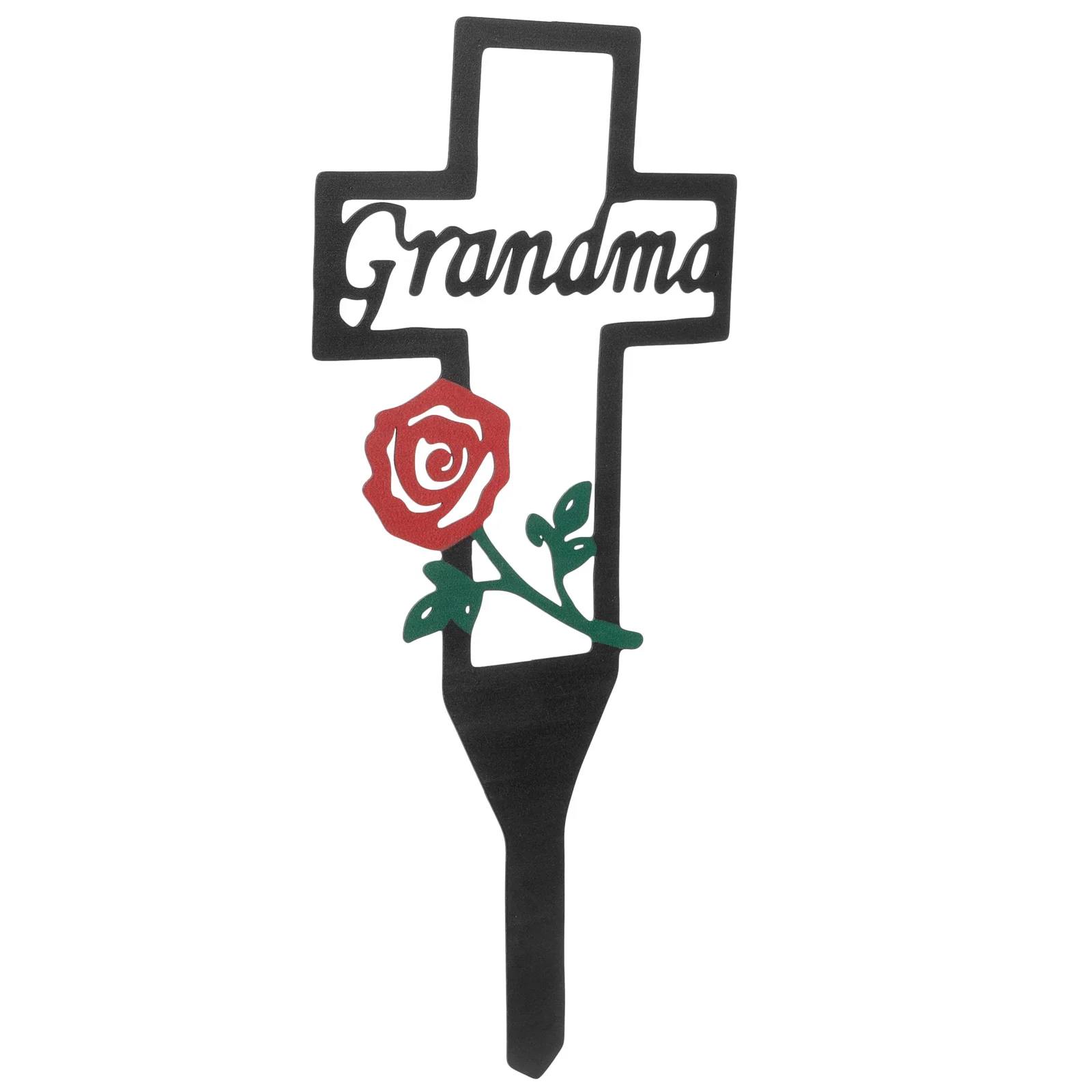 

Memorial Grave Markers Cemetery Cross Stake Metal Sympathy Rose Plaques Garden Yard Signs Cemetery Decorations Grandma Memorial