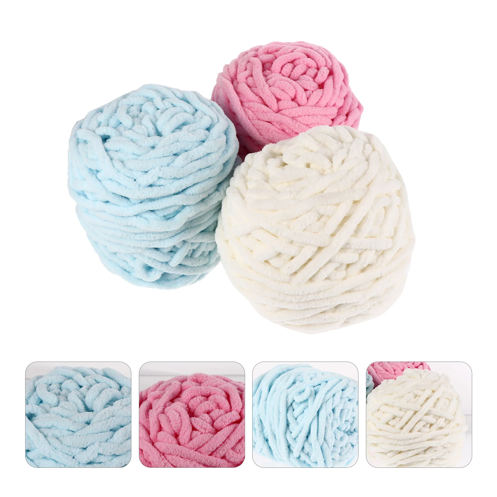 

3 Pcs Ball of Yarn Knitting Wool Hand-knitting Woolen Line Cotton Wovening Material