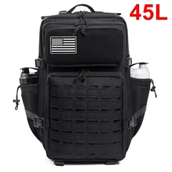 Tactical Heavy-Duty Outdoor Backpack with Bottle Holder for Everyday and Adventure Use (45L Black)