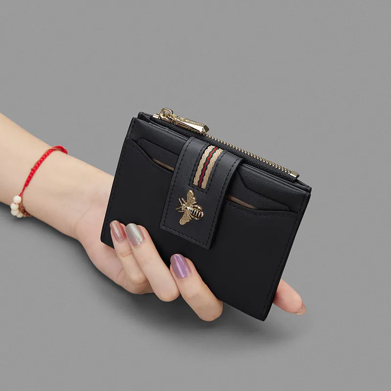 Short Women's Card Seat Fashion Cowhide Wallet Personalized Coin Money Bag leather wallet