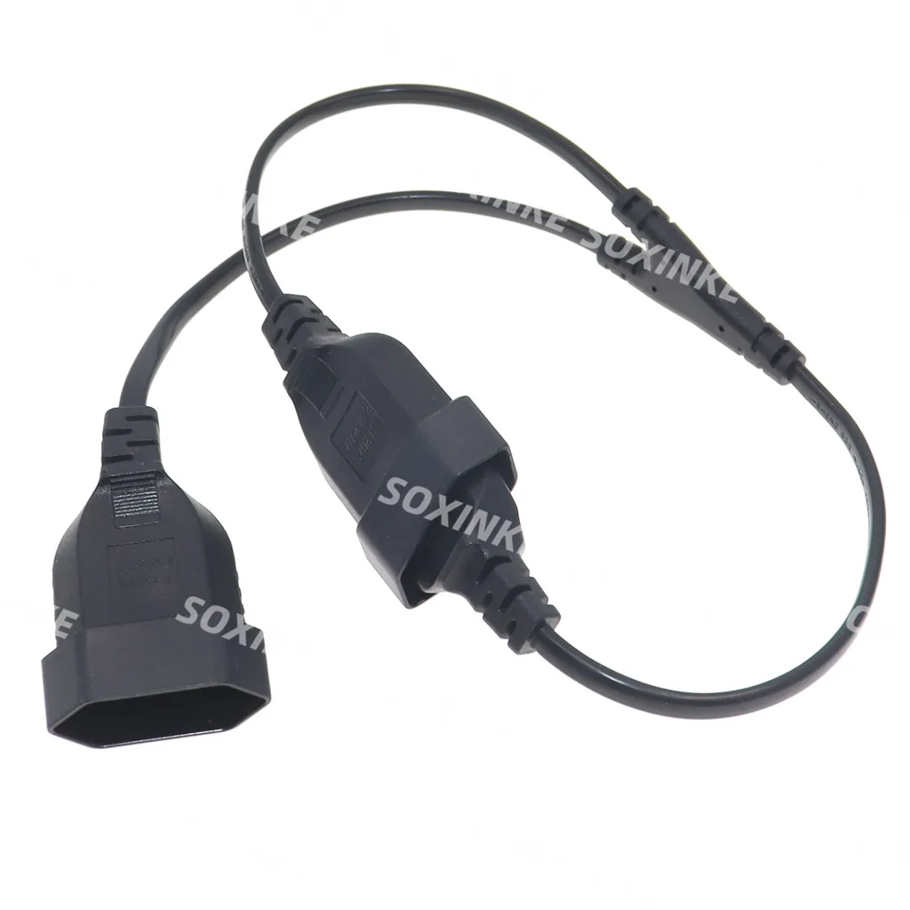 EU CEE7/16 Male to Female Dual Output,2 Ways Outlet Extension Cord European 2 Prong M/F Power Splitter Cable. — view 4