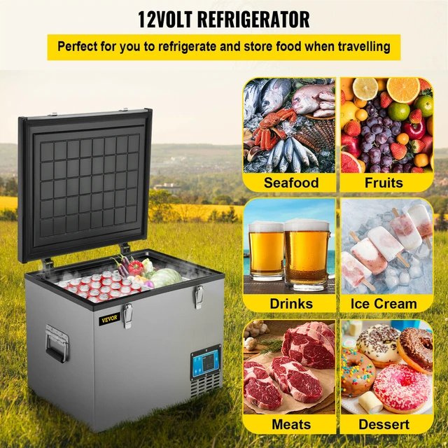 VEVOR 20L 22L 35L 45L 55L Car Refrigerator Mini Fridge Freezer Portable  Compressor Cooler 12/24V DC 110-240V Ice Box for Camping - AliExpress