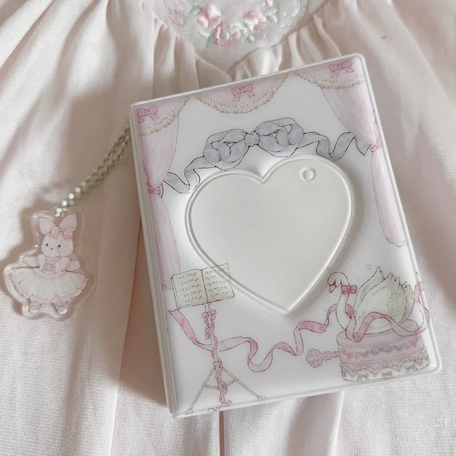 Cute Photocard Holder Book 3inch 1grid Collect Book 32pocket Idol Photo Collectors with Keychain