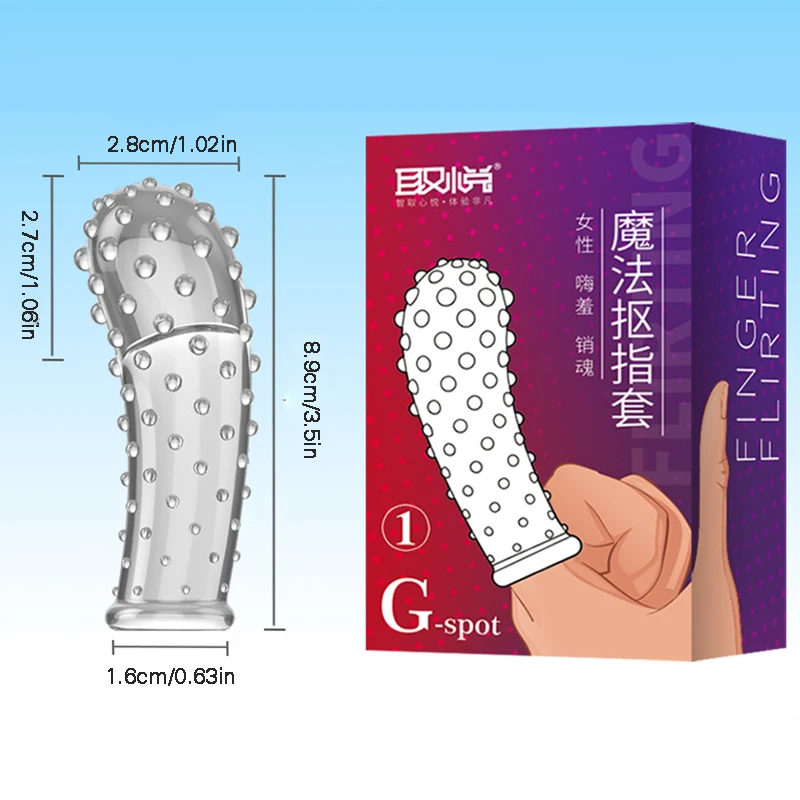 G-spot Clitoris Stimulation Adult Sex Toys Les Finger Condom Reusable Masturbation Sex Game Erotic Product Dotted Finger Sleeves sex toys