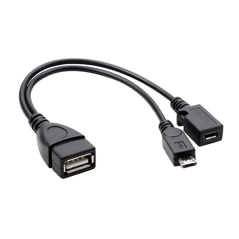 OTG Cable 2 in 1 Replacement for Fire Stick 4K Compatible with Android Phone Tablet Micro USB Host Micro USB Power