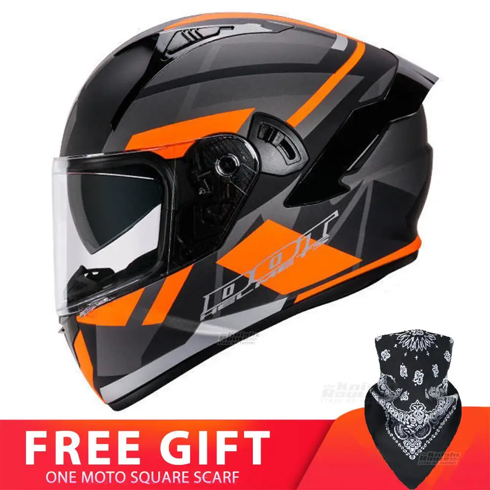 

DOT Approved Motorcycle Helmet Full Face Helmet Moto Motorbike Helmet DH Double Lens Motocross Capacete Four Season Riding Casco