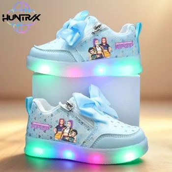 KPop Demon Hunters Shoes For Kids Children LED Shoes Baby Toddler Shoes 2-6 Y Anime Huntrix Luminous Sport Shoes Size 21-30 1