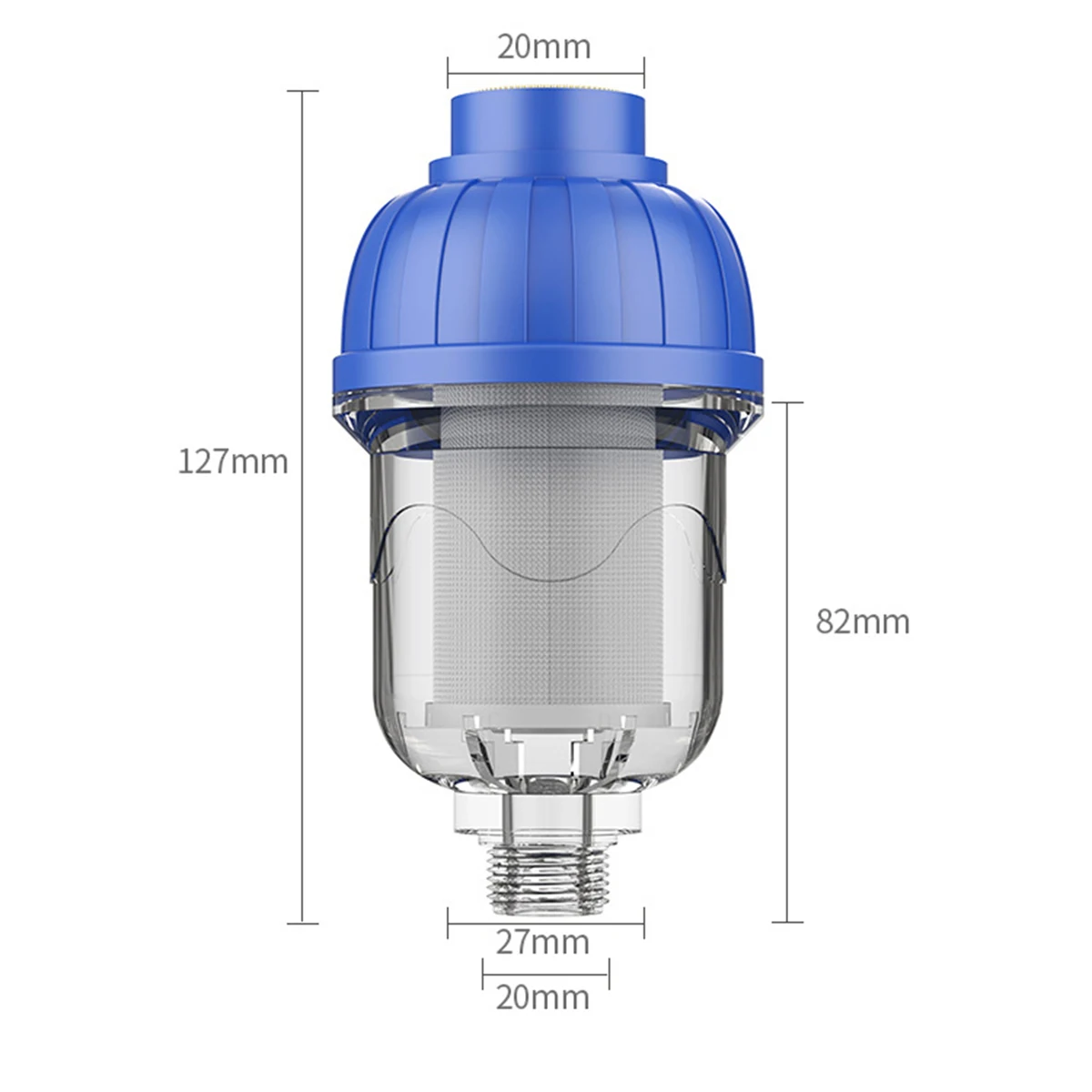 Universal Water Inlet Filter Transparent Visual Housing Removable for Cleaning Removes Rust and Sand Retains Minerals
