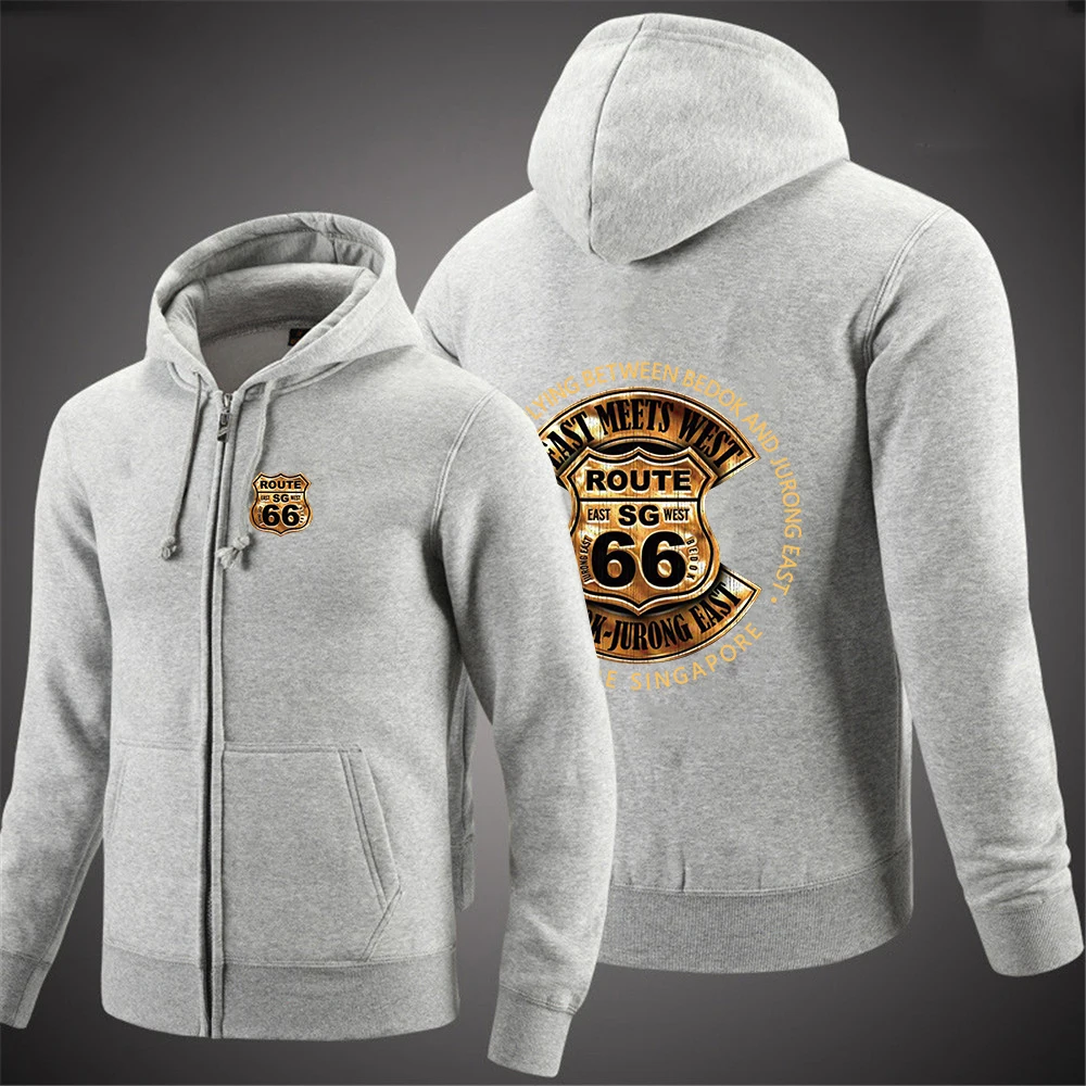 Men Vintage Cotton Hooded Hoodies Zipper Streetwear