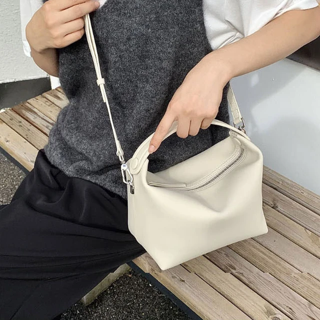 Drawstring Design Soft Natural Cowhide Leather Bucket Bag for Women  Shoulder Bag Soft High Quality Luxury Ladies Tote Blue - AliExpress