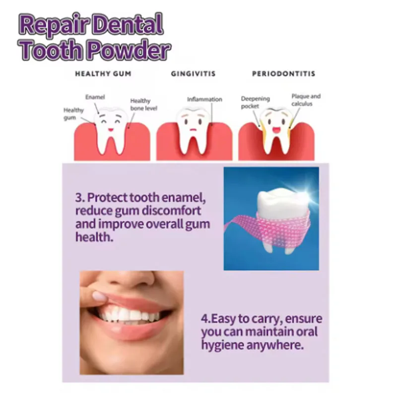 Teeth Cleaning Powder Whitening Smoke Coffee Tea Stain Remover Yellow Teeth Treatment Reduce Oral Odor Brightening Tooth Powder teeth whitening powder