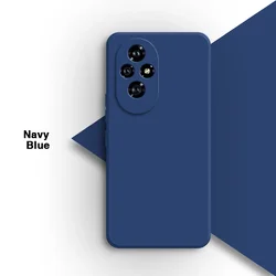 Premium Soft Silicone Protective Case - High-Quality Liquid Silicone Back Cover for Honor 80 Pro Flat (Navy Blue)
