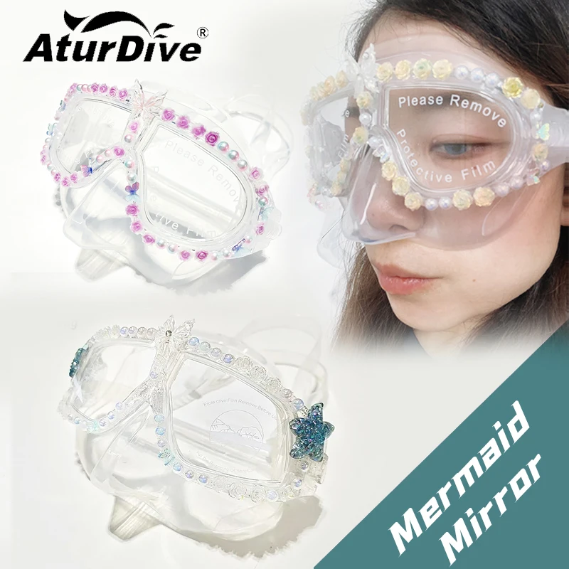 Adult and children's free diving small volume mermaid water dance goggles anti fog myopia aquarium performance swimming goggles
