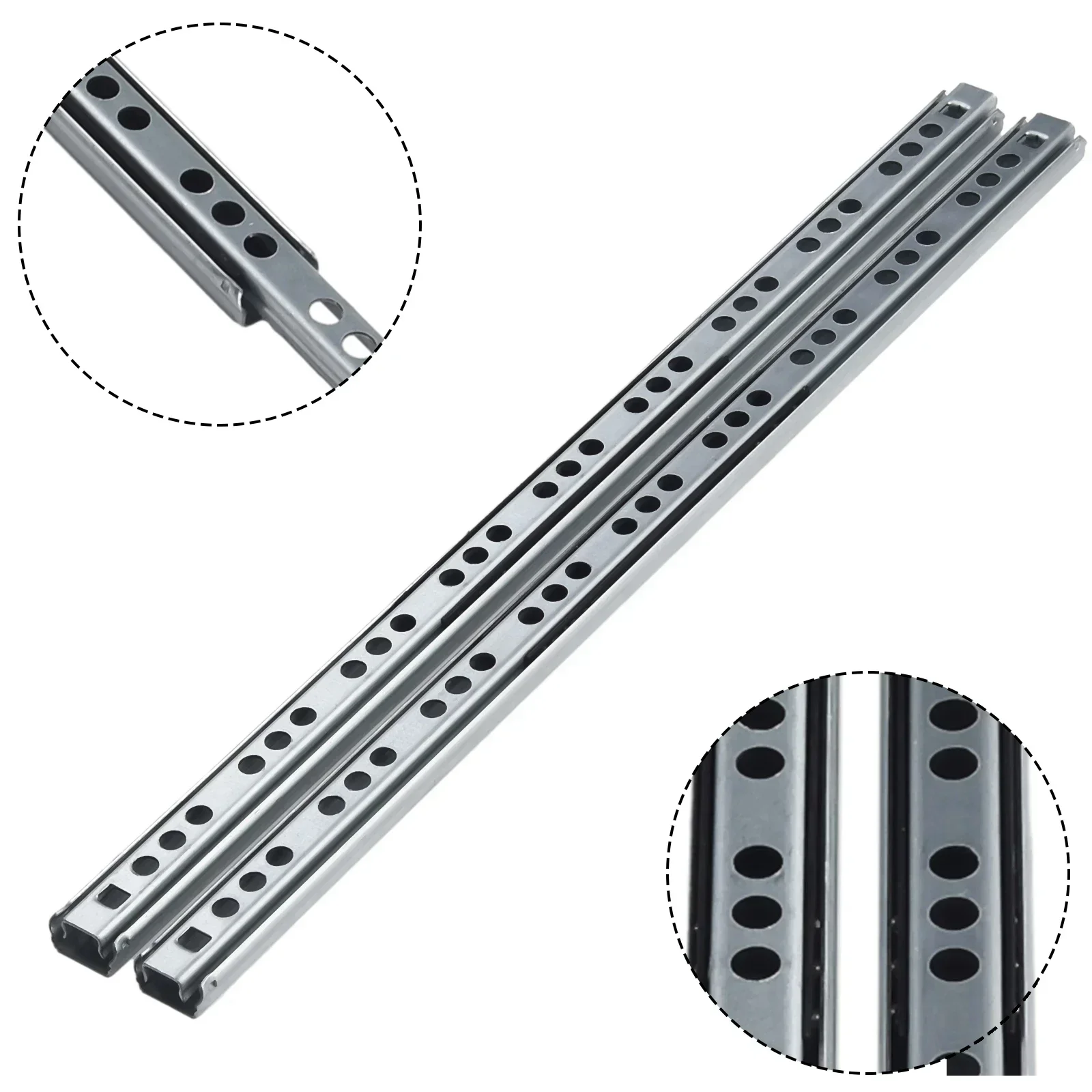 2Pcs 8/10/13/16 Inch Kitchen Cupboard Drawer Slides Furniture Guide Rail Full Extension Parts Hardware Accessories