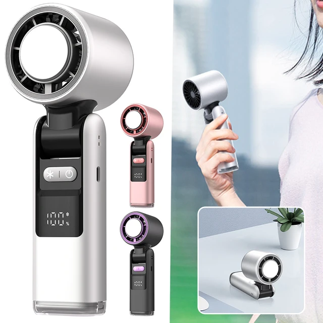 100 Turbos Chilled Ice Sensation พัดลมเย็น Super Mini Turbos ความเร็วพัดลม USB ขับเคลื่อนจอแสดงผลดิจิตอลสําหรับ Outdoor Camping Travel 1