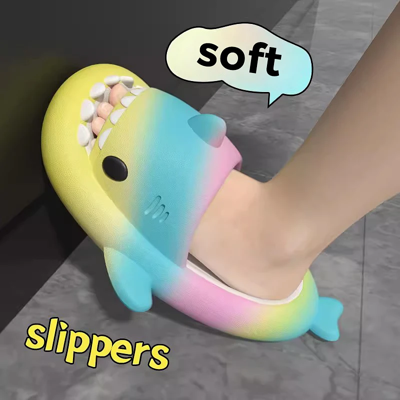 Summer Women's Beach Slides Men's Shark Slippers Color Combination Flip Flops Boy's Girl's Cartoon EVA Sandals Anti skid Shoes beach slippers women slippers women flip flops flip flops women sandals