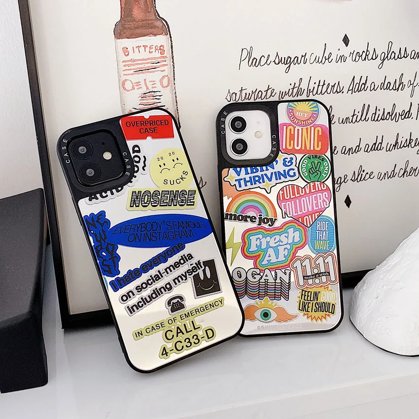 Rainbow Letter Label Case For iPhone 2