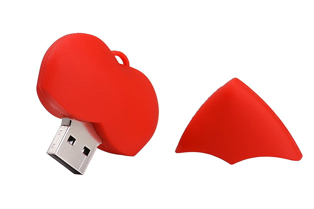 Cartoon Red love Flash Drive 64 GB Pen Drive USB 2.0 Memory Stick 32 GB Portachiavi regalo U Disk Regali di nozze 16 GB 8 GB 4 GB_voghion.com