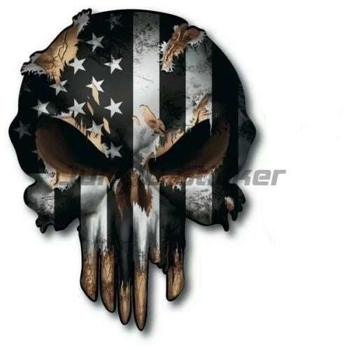 שחור ולבן ארה"ב אמריקאי דגל גולגולת ברזל על מדבקות לרכב עבור מכוניות Motos מחשבים ניידים מדבקות