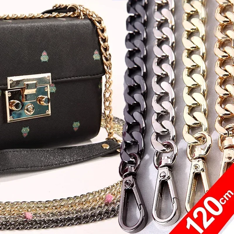 Cadena De Repuesto Para Bolso - Correa De Hombro Gruesa De Metal, Hebillas En Ambos Extremos, Para Personalizar Bolsos De Mujer
