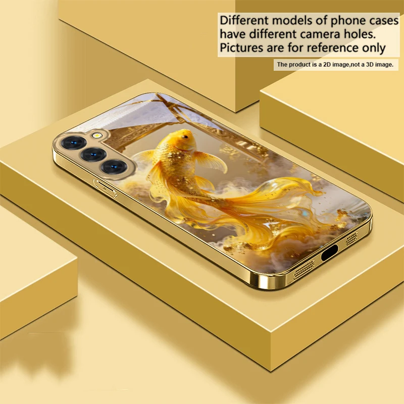 Harmonious Golden Carp Glass Phone Case