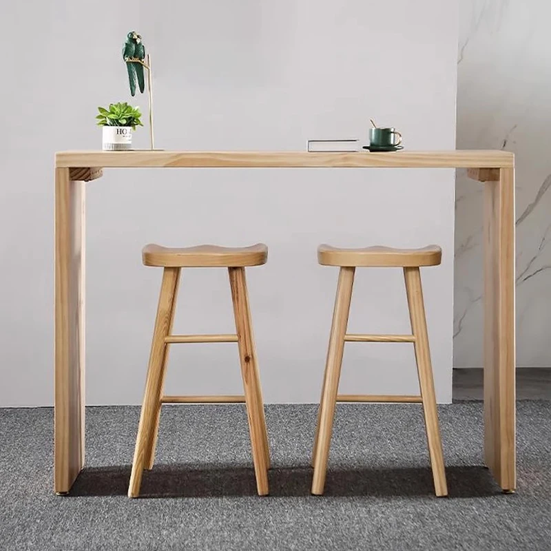 

Midcentury Narrow Bar Table Reception Design Industrial Outdoor Bar Dining Table Auxiliary Restaurant Living Room Furniture