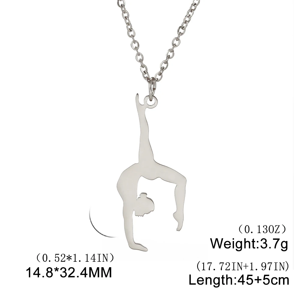 Elegant Rhythmic Gymnastics Stainless Steel Necklace – Trendy 2024 Jewelry
