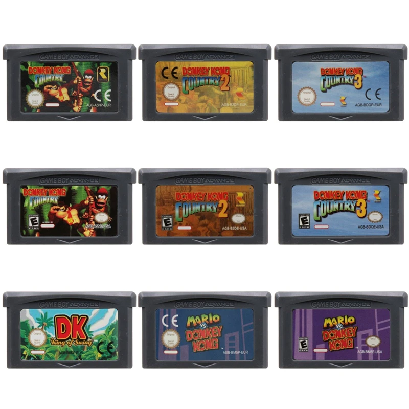 GBA Game DK Series 32 Bit Cartridge Video Game Console Card DK Country