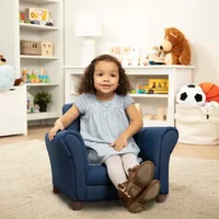 Denim Fabric Child’s Armchair (Kid’s Furniture, 23”L x 17.5”W x 18.3”H) -  Child's Reading Chair,  Oversized Kid's Armchair 2
