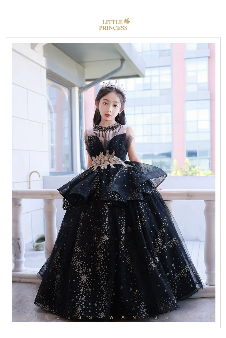 Abito Elegante Vestiti Bimba Con Tulle Vestiti Da Cerimonia Per Bambine  OBEEII Abito Da Prima Comunione - Main Image