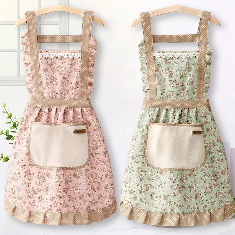 Breathable Polyester Apron with Pocket for Kitchen Cooking