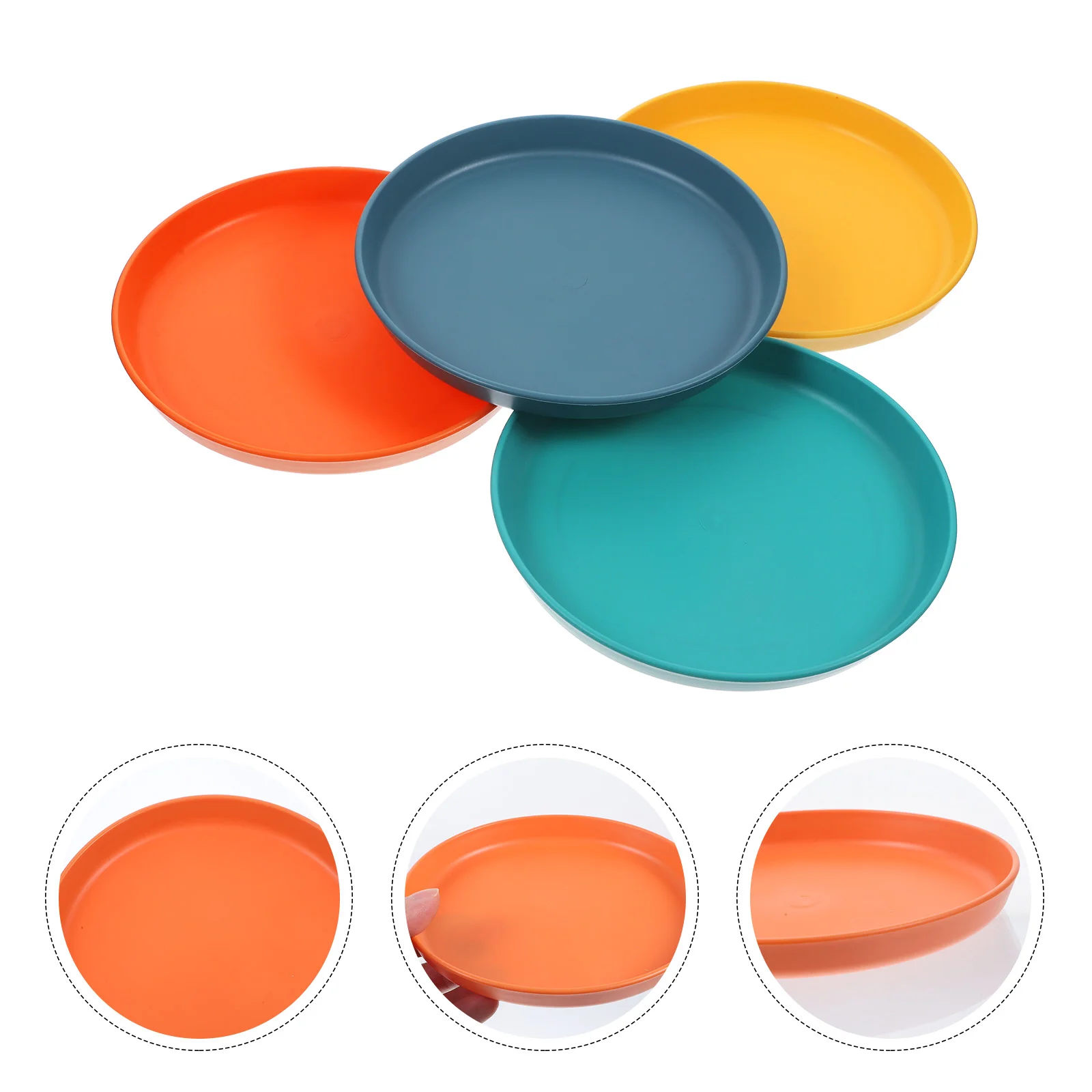 

4 Pcs Cat Food Bowl Pet Dish Round Bowls Treats Cute Shallow Water Sturdy Practical