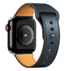 Elegant Leather Strap for Smartwatch - Premium Correa Bracelet (Midnight blue)
