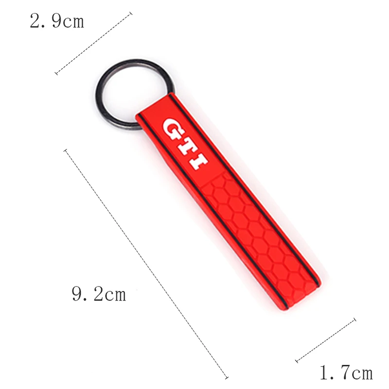 GTI Label Strips Shape SOFT RUBBER KEYCHAIN KEYRING KEY CHAIN Key Protector KEY RING For GTD TSI GOLF GLI GTI keychain climbing hook metal keychain mini wrench keychain motorcycle keychain