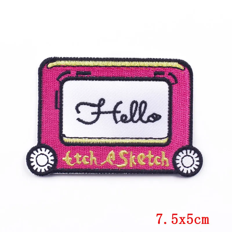 Cartoon Color Tape TV Embroidery Patch Iron On Patches Clothing thermoadhesive Patches Clothes Letter Stickers DIY Patch